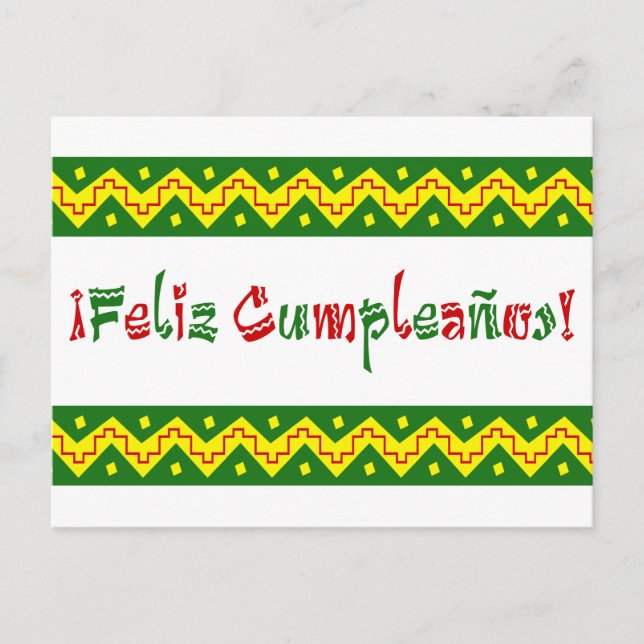 Feliz cumpleanos arriba postkarte (Vorderseite)