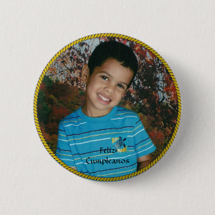 Feliz Cumpleanos Circle Fotovorlage Button