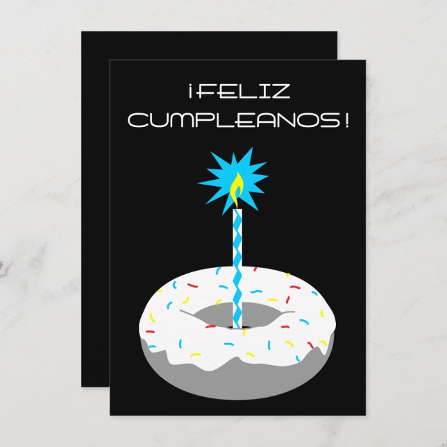 Feliz Cumpleanos Einladung (Vorne/Hinten)
