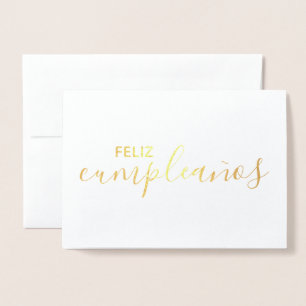 Feliz Cumpleaños Elegantes Spanisches Glück Geburt Folienkarte