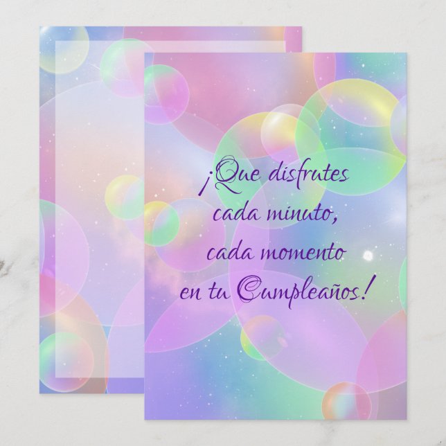 ¡Feliz Cumpleaños! Feiertagskarte (Vorne/Hinten)