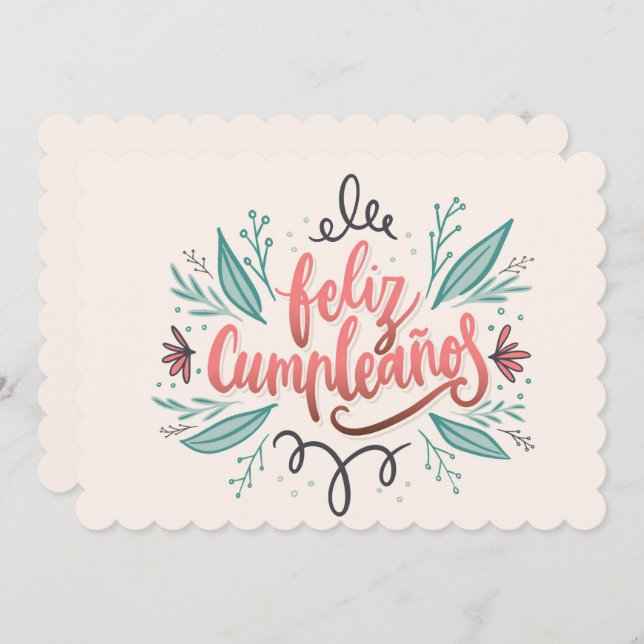 Feliz Cumpleanos Feiertagskarte (Vorne/Hinten)