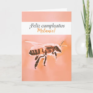 Feliz cumpleaños - Honeybee Birthday Card Spanisch Karte