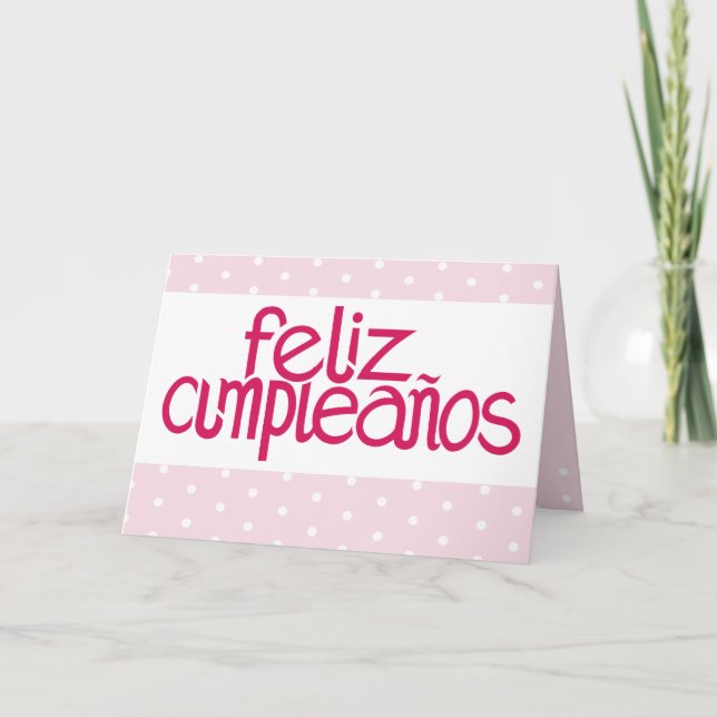 Feliz Cumpleaños Hot Pink Card Karte (Vorderseite)