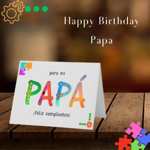 Feliz Cumpleaños Papá Whimsistische Briefe zum Geb Karte