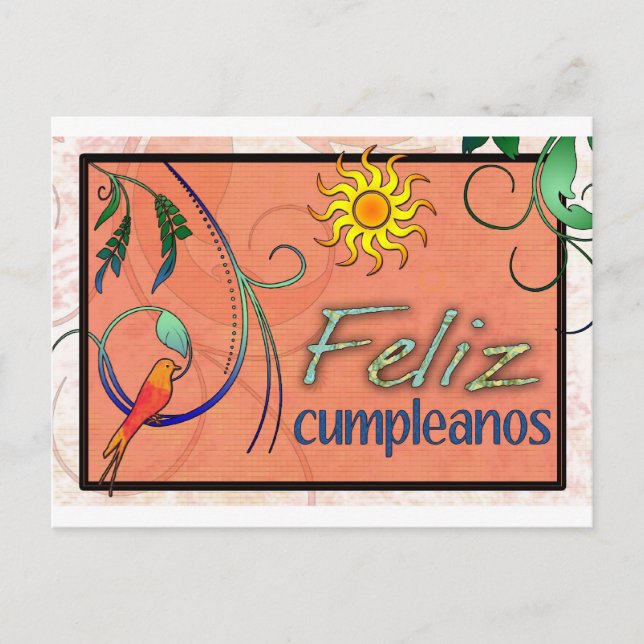 Feliz Cumpleanos Postkarte (Vorderseite)