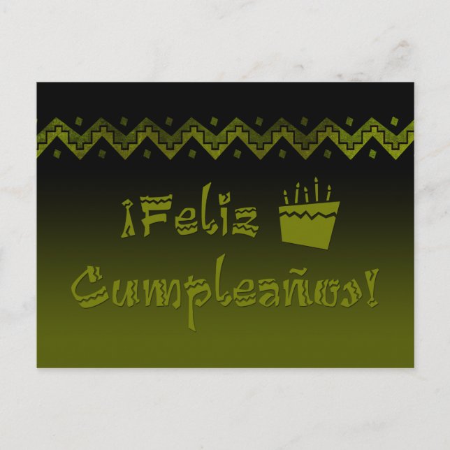 Feliz cumpleanos postkarte (Vorderseite)