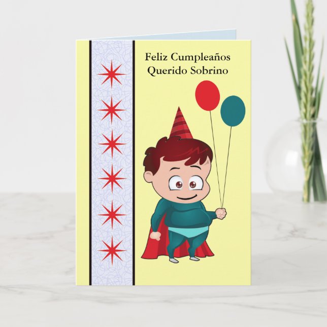 Feliz Cumpleaños Querido Sobrino Karte (Vorderseite)