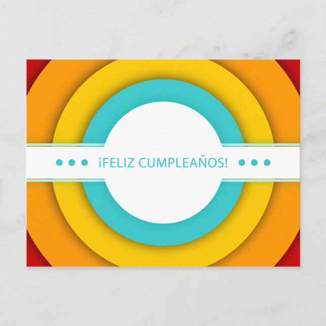 Feliz cumpleanos retro postkarte (Vorderseite)