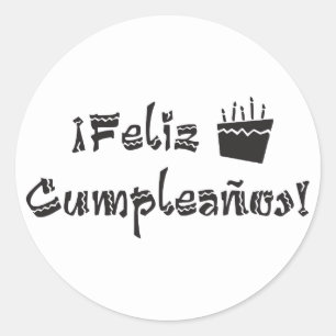 Feliz cumpleanos runder aufkleber