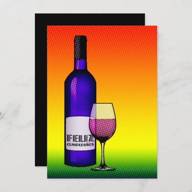 Feliz cumpleanos salud einladung (Vorne/Hinten)