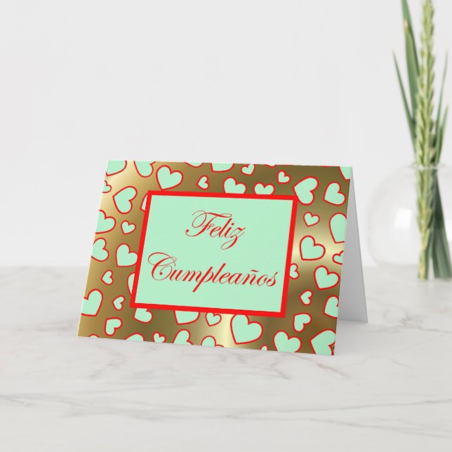 Feliz Cumpleaños Spanischer Geburtstag mit Liebe Karte (Vorderseite)