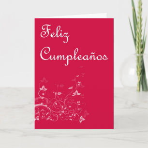 Feliz Cumpleaños Spanish Birthday with floral Karte