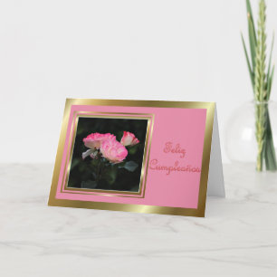 Feliz Cumpleaños Spanish Birthday with roses Karte