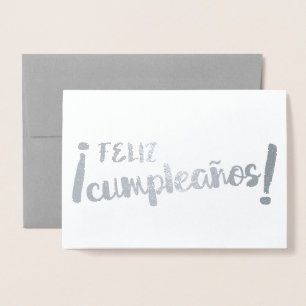 Feliz Cumpleaños Spanish Happy Birthday Brush Folienkarte