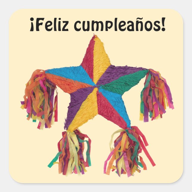 Feliz Cumpleanos Sticker (Vorderseite)