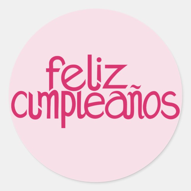 Feliz Cumpleaños-Sticker Runder Aufkleber (Vorderseite)