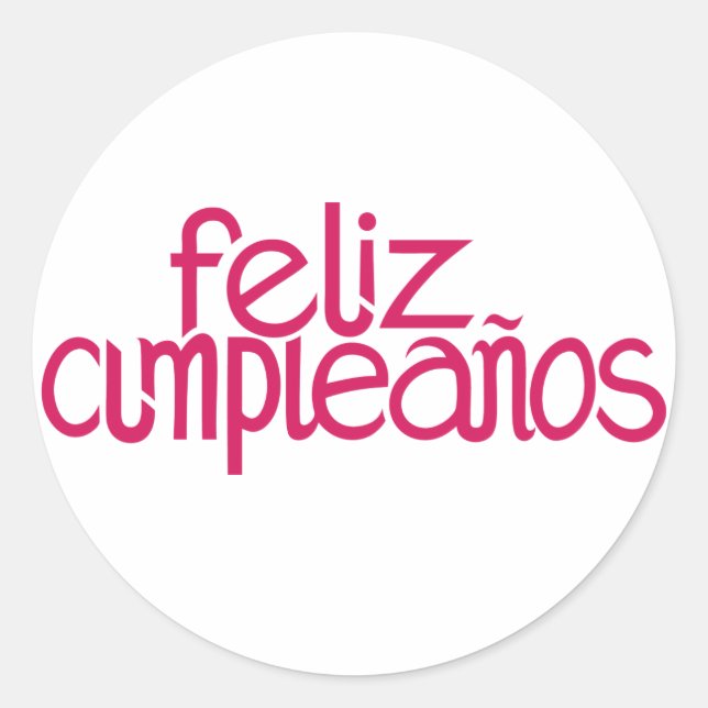 Feliz Cumpleaños-Sticker Runder Aufkleber (Vorderseite)