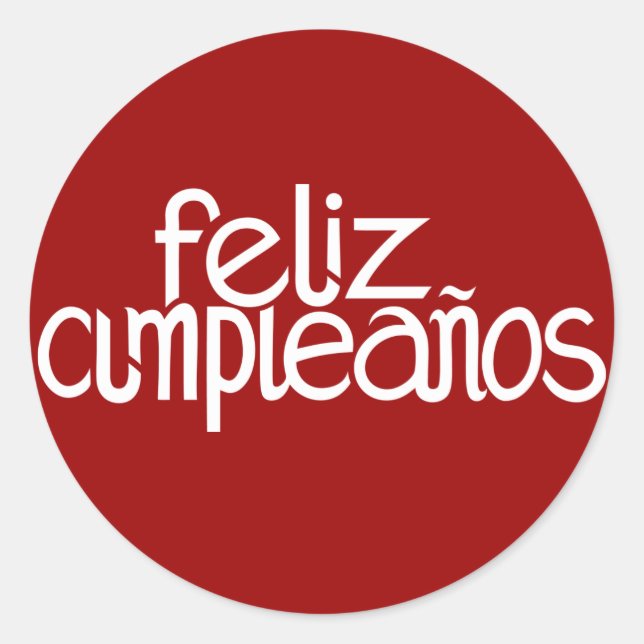 Feliz Cumpleaños, weißer Sticker (Vorderseite)