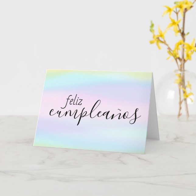 Feliz Cumpleños Spanischer Geburtstag Wasserfarben Karte (Gelbe Blume)