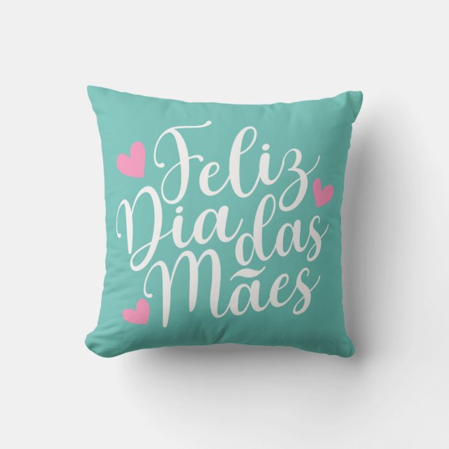 Feliz Dia Das Mães Frohe Mutter-Day-Throw-Pillow Kissen (Vorderseite)