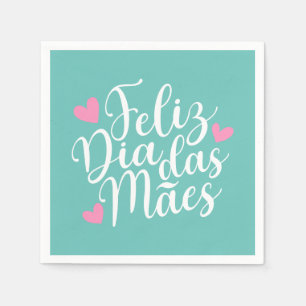 Feliz Dia Das Mães glücklich Mutter Tageszeitung Serviette