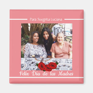 Feliz Día de Las Madres Rose Soft Coral Magnet