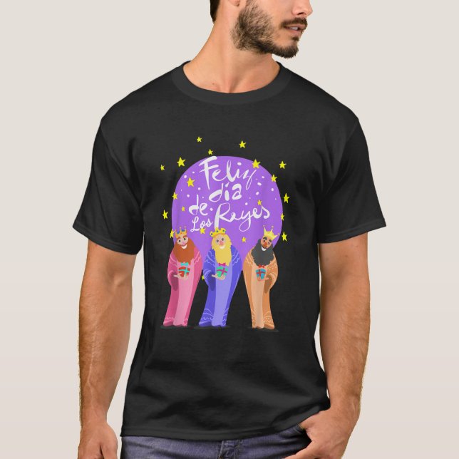 Feliz Dia De Los Reyes Christmas  Happy Three King T-Shirt (Vorderseite)