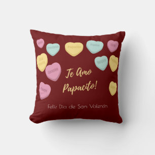 Felíz día de San Valentin Te Amo Papacito Spanisch Kissen