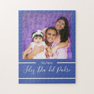 Feliz Día del Padre Blue Fathers Tag Spanisch Puzzle