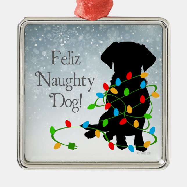FELIZ FRECHER HUND! Verzierung Ornament Aus Metall (Vorne)