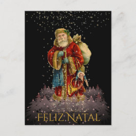 Feliz Geburts- Brasilien WeihnachtsVintage Feiertagspostkarte