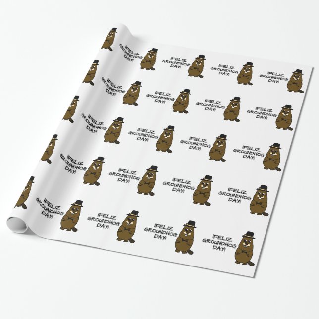 Feliz Groundhog Day! Geschenkpapier (Ungerollt)
