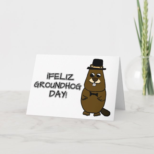 Feliz Groundhog Day! Karte (Vorderseite)