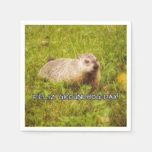 Feliz Groundhog Day Serviette