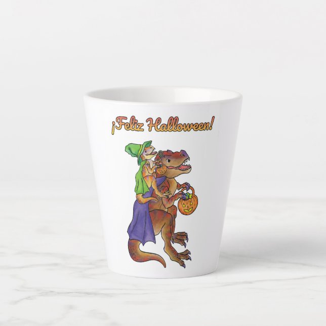 Feliz Halloween Dinosaur Tasse (Vorderseite)