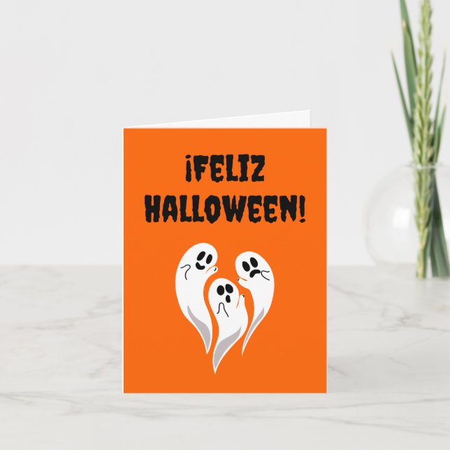 Feliz Halloween (Spanisches Halloween) Karte (Vorderseite)