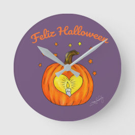 Feliz Halloween Wall Clock Runde Wanduhr
