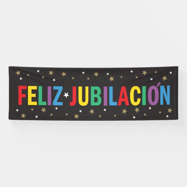 Feliz Jubilacion glücklicher Ruhestand auf Banner (Horizontal)