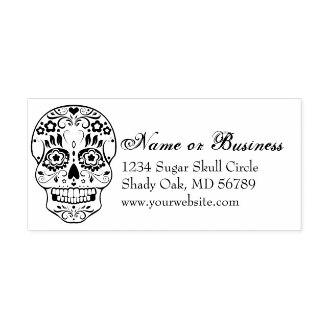Feliz Muertos Custom Address Self Inking Briefmark Permastempel (Design)