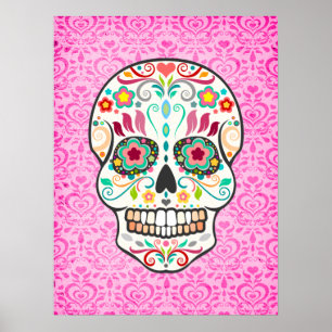 Feliz Muertos - Festival Sugtive Skull Art Poster
