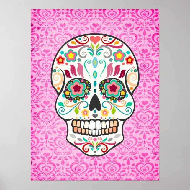 Feliz Muertos - Festival Sugtive Skull Art Poster (Vorne)