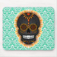 Feliz Muertos - festlicher Zuckerschädel Mousepad