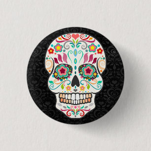 Feliz Muertos - Happy Sugar Skull Button Button