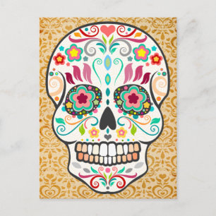 Feliz Muertos - Happy Sugar Skull Postcard Postkarte