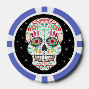 Feliz Muertos - Zuckerschädel-kundenspezifische Pokerchips
