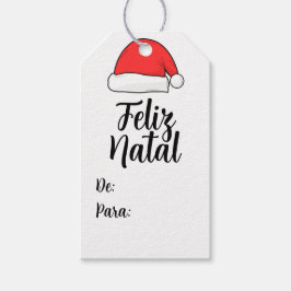 Feliz Natal com a touca do Papai Weihnachten Gift  Geschenkanhänger