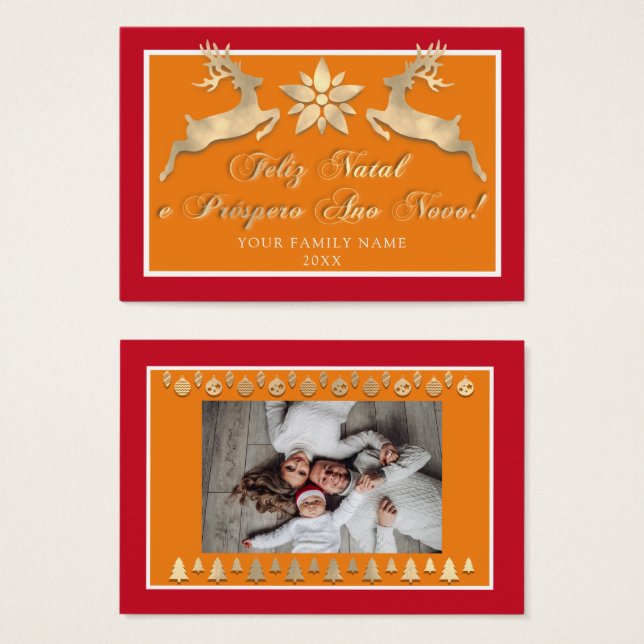 Feliz Natal e um Próspero Ano Novo Gold Red (Vorne & Hinten)