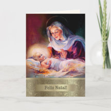 Feliz Natal. Fine Art Christmas Card in portugiesi