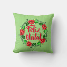 Feliz Natal Portugiesisch Frohe Weihnachten Kissen